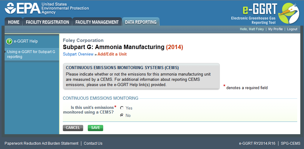Subpart G: Step 2 - Confirm CEMS utilization